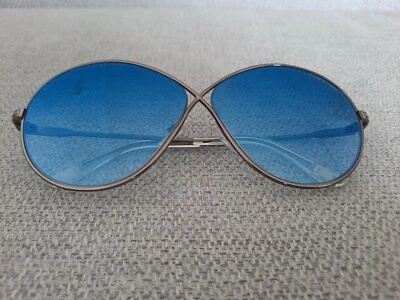 Óculos de sol Tom Ford Rania 02 oval degradê FT0564 azul bronze lente 64-9 - Imagem 1 de 4