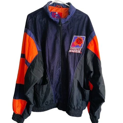 Vintage 90’s NBA Pro Player Phoenix Suns Jacket Mesh Nylon Sz Large Cover