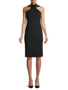 Bebe Halterneck Sheath Dress, Sleeveless, Lined, back zip, Size 10, NWT - Picture 1 of 3