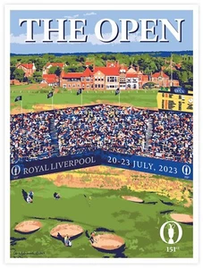 Official 2023 Open Championship Liverpool Golf Poster Xander Schauffle 18" x 24" - Picture 1 of 8