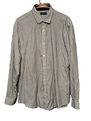 Alfani Men's Black And White Long Sleeve Button Up Xlg Business Casual Preppy - Image 1 of 4