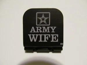Army Wife Laser Etched Aluminum Hat Clip Brim-it - Picture 1 of 9