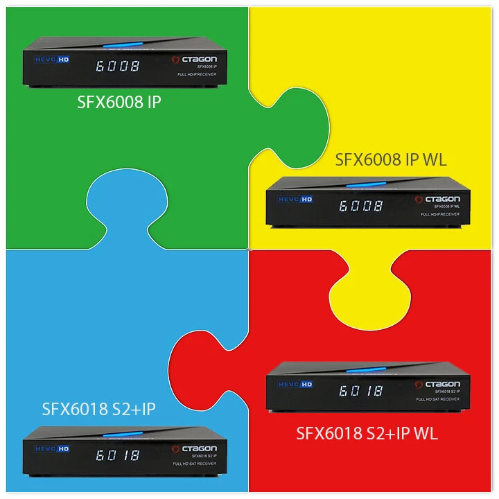 Octagon SFX6008 6018 WL E2 Enigma + Dual OS + WLAN Smart TV IP SAT S2 HVEC H.256 - Bild 1 von 4