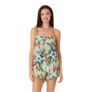 NWT Hurley Tropical Spaghetti Strap Swim Cover-Up Romper Floral Juniors Size L - Picture 1 of 3