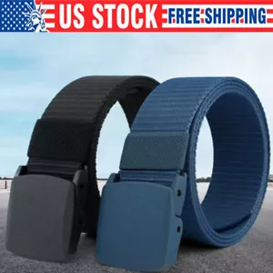 Cinturón militar táctico de lona de nailon con hebilla de leva de plástico para hombre - Imagen 1 de 16