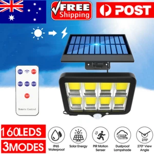 Garage Lamp Solar 160COB LED Motion Sensor Security Flood Light Wall Garden Yard - Picture 1 of 10