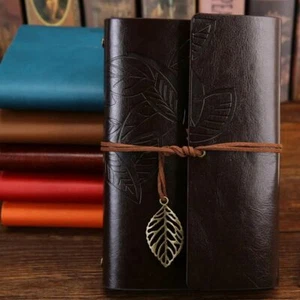 Notepad Diary Spiral Note Book Vintage Notebook Paper Replaceable PU Leather - Picture 1 of 17