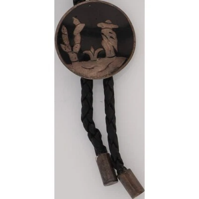 纯银 Concho Bolo 领带 手工制作 墨西哥牛仔 西南 复古 — 第 1/4 张图片