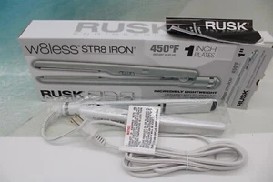 NOB - RUSK W8less STR8 1" Ceramic Tourmaline Hair Flat Iron Straightener B10S1 - Picture 1 of 3