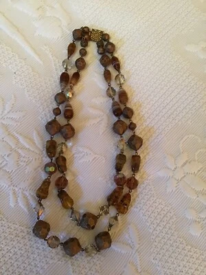 Collier Ancien Double Rang Fantaisie Vintage Années 50 - Photo 1/3