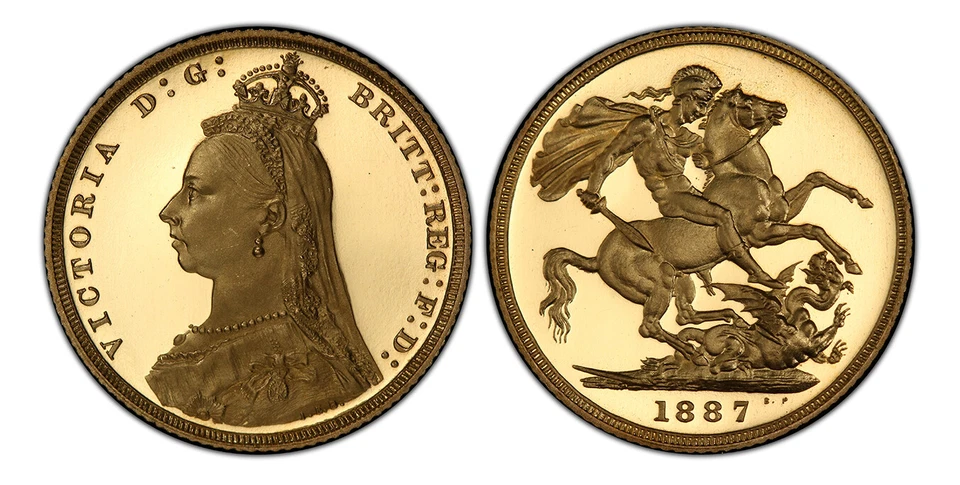 GREAT BRITAIN Victoria 1887 AV Sovereign. PCGS PR66DCAM S-3866B Fr.-393. - Image 1 of 1