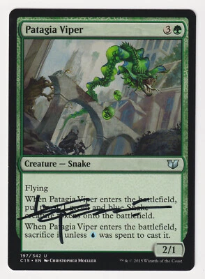 Signed Patagia Viper Proof LP Commander 2015 Artist Christopher Moeller MTG AP! - Image 1 of 2