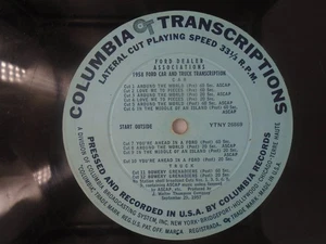 16" Transcription 1958 Ford Dealer Association Car & Truck radio ads - Picture 1 of 2