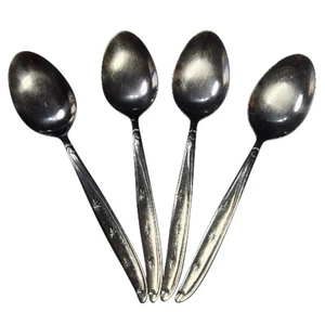 4 MCM Heavenly Star Teaspoons  3 Star Atomic Starburst Stainless Hong Kong - Picture 1 of 4