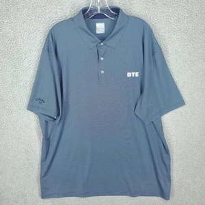 Callaway Polo Shirt Mens 2xl Opti Dri DTE Energy Logo Performance Stretch Blue - Picture 1 of 9