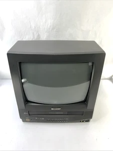 Sharp 13" TV VCR Combo VHS 13VT-N100 Retro Travel Game CRT NO REMOTE *SEE VIDEO! - Picture 1 of 17