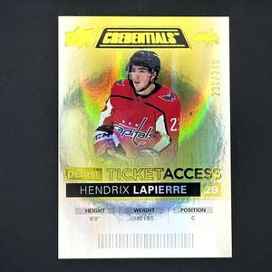 2021-22 UD Credentials - Debut Ticket Access #123 Hendrix Lapierre Yellow /249 - Picture 1 of 2