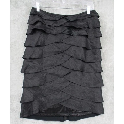 Falda Adrianna Papell 10 Niveles Recta Carrera Clásica Noche Evento Forrada Cremallera Foto 1 de 4