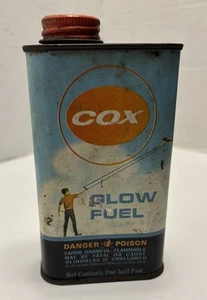 MODELO DE AVIÓN COX AÑOS 50 ESTAÑO COMBUSTIBLE BRILLANTE 1/2 PINTA LITOGRAFÍA LATA MUY BUENA EE. UU. - Imagen 1 de 6