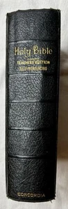 Vintage Leather HOLY BIBLE Teachers Edition Self Pronouncing KJV - Concordia - Picture 1 of 13