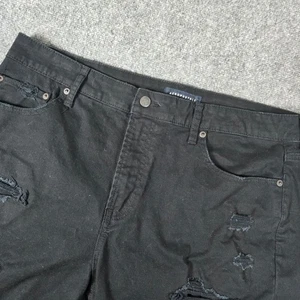 Aeropostale Womens Athletic Cut Off Denim Shorts Black Distressed Size 36 - Picture 1 of 10