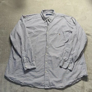 Ralph Lauren camicia con bottoni uomo 3XB Oxford Gingham quadri carne pony abito bianco - Foto 1 di 13