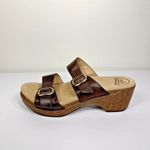 Sandalia Zueco Dansko Sophie Vintage Dos Correas Cuero Marrón Teca EU 40 US 9.5 - Imagen 1 de 10