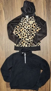 Girls Sz 8 & M (8/10) Justice Hoodie and Ideology Sherpa Pullover - Picture 1 of 10