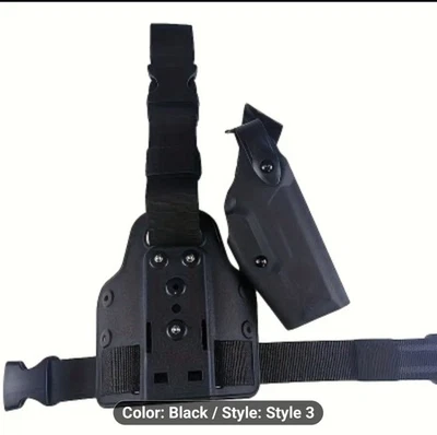 Glock 17 19 22 23 Drop Down Locking Tactical Thigh Holster Thumb Release Level 3 - Image 1 of 4