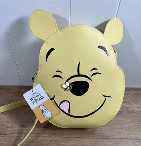 Disney Winnie the Pooh Crossbody Character Bag Yellow Purse Enamel Bee NWT! - Picture 1 of 11