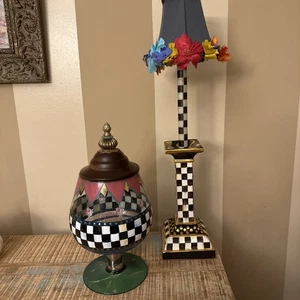 Retired Mackenzie Childs Covent Garden GRAY chandelier Lampshade New - Picture 1 of 7