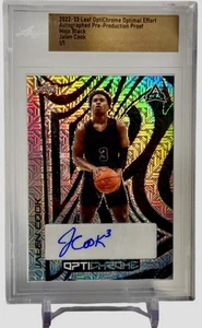 JAKEN COOK 2022-23 LEAF OPTICHROME MOJO BLACK AUTOGRAPH AUTO ROOKIE RC CARD 1/1 - Picture 1 of 3