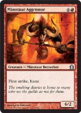 MINOTAUR AGGRESSOR FOIL Return to Ravnica MTG Magic the Gathering Cards DJMagic