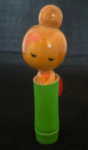 Vintage 8” Tall 1970s Signed Kokeshi Doll from Japan - Picture 1 of 10