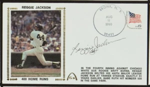 REGGIE JACKSON SIGNED "400 HOME-RUNS" Gs GATEWAY FIRST DAY COVER CACHET ENVELOPE - Picture 1 of 3