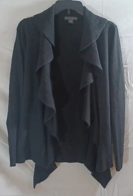 Cárdigan abierto Covington suéter chaqueta negra elástica para mujer talla mediana Foto 1 de 4