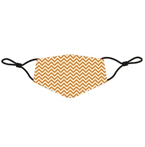 HEADSKINZ - REUSABLE COTTON FACE MASK with PM2.5 CARBON FILTER - ZIG ZAG ORANGE - Picture 1 of 3