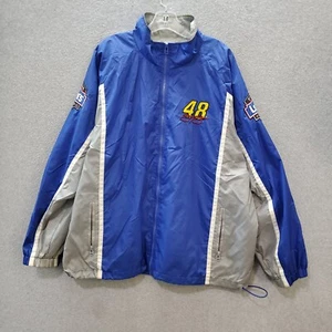 VINTAGE Jimmie Johnson Men Jacket Large Blue Windbreaker Racing Champs 2000s - Picture 1 of 8