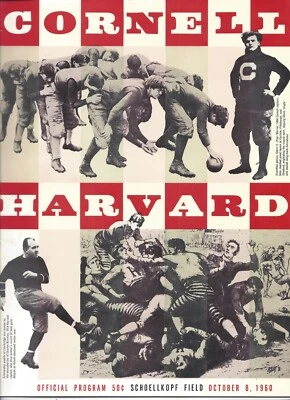 1960 10/8 college football program Cornell Big Red Harvard Crimson Alex Hart VG - Image 1 of 3