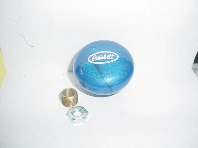 Peterbilt Logo Nostalgia II "parte superior plana" perilla de cambio grabada personalizada (perla azul) Foto 1 de 2