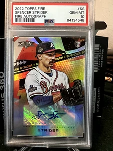 Autógrafos Spencer Strider Rookie 2022 Topps Fire PSA 10 - Imagen 1 de 3