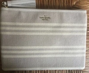 New Kate Spade Gia Larchmont Avenue Fabric Stripe Clutch W/ Leather Tassel - Picture 1 of 5