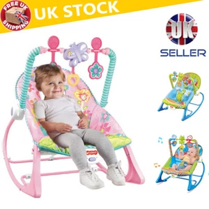 2 in 1 Baby Bouncer Rocker Chair Feeding Relaxing Chair Infant Swing Seat Cradle - Picture 1 of 25