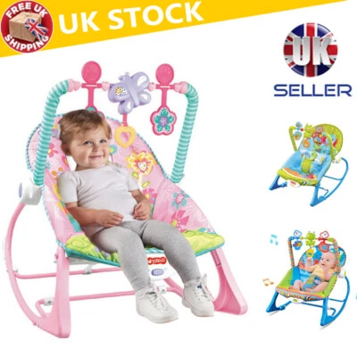2 in 1 Baby Bouncer Rocker Chair Feeding Relaxing Chair Infant Swing Seat Cradle