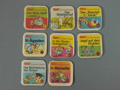 NUTELLA: Asterix Mini-Hefte 1974 - Komplettsatz 8 Motive KLEIN 38x38mm!! RAR!! - Bild 1 von 4