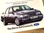 FORD SIERRA 4x4 RS COSWORTH 1990 FRAMEABLE WALL ART ORIGINAL CAR MAGAZINE ADVERT