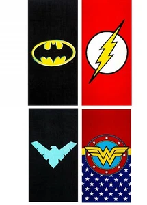 Warner DC Comics Beach Towel Batman Superman Flash Wonder Woman Aqua man Green - Picture 1 of 32