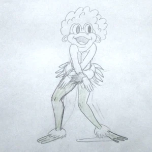 1930s JAZZ FROG - HARMAN ISING ORIGINAL PRODUCTION cel DRAWING dancing - Picture 1 of 2