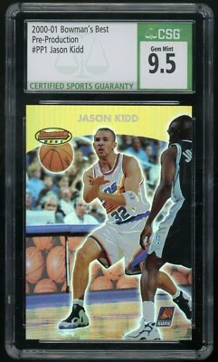 JASON KIDD 2000-01 Bowman's 最佳预制 #PP1 促销 CSG 9.5 宝石完好 — 第 1/2 张图片