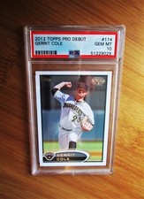 2012 Topps Pro Debut #114 GERRIT COLE Rookie - New York Yankees PSA 10 GEM MINT